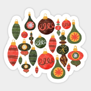 Vintage Christmas Ornaments Sticker